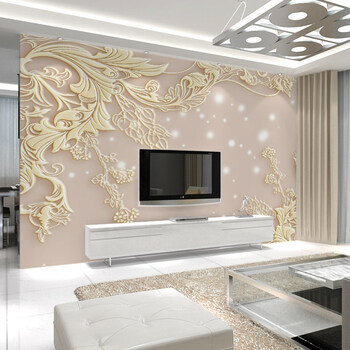 简约3d立体客厅电视背景墙壁纸影视墙壁画卧室墙纸墙布 图j 仅墙纸