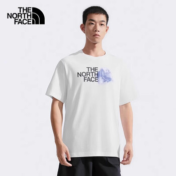 北面(The North Face)印花山系棉T男户外运动短袖圆领T恤舒适透气半袖88GB FN4 L
