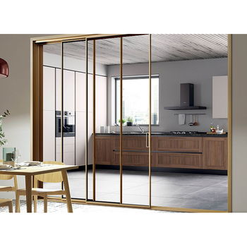 三联动玻璃推拉门厨房门极窄边框现代简约阳台移门铝合金隔断吊轨 16