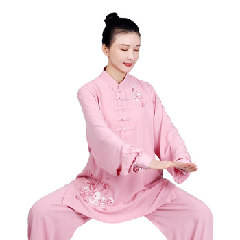 弗玛利太极服女新款洋气女装亚麻棉麻太极拳练功服女夏季服装春秋