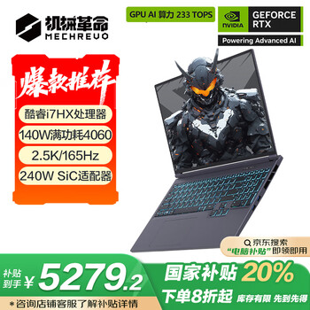 机械革命【国家补贴20%】极光X 酷睿i7HX 16核游戏本笔记本电脑(i7-13700HX 16G 1T RTX4060 2.5K屏 165Hz)