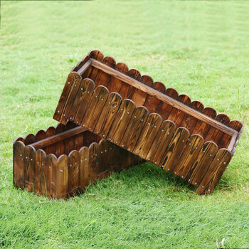 木材木板碳化防腐木花篮长方型木花盆花苗月季阳台种植盆花盘花箱 长