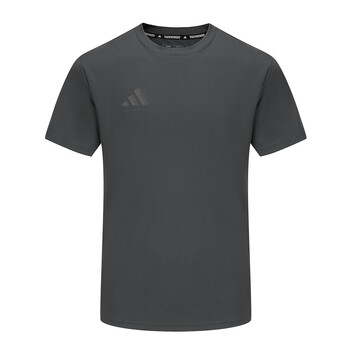 adidas 阿迪达斯 短袖男2024款夏季运动亲肤透气轻薄速干T恤 深灰/浅灰 XL