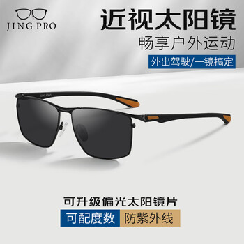 镜邦 JingPro 1.67近视太阳镜 50008运动款灰色含散光+时尚GM大框多款可选
