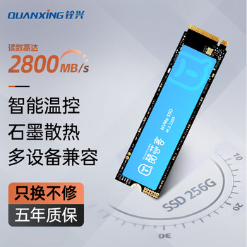 铨兴(QUANXING)酷芯客 256GB SSD固态硬盘 AI PC存储配件 M.2接口 2280(NVME协议)PCIe3.0 读速2800MB/s P300