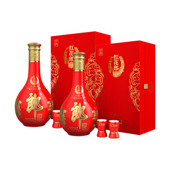 郎酒 红花郎10/15 酱香型高度白酒 53度(新老包装随机发货) 【红花郎15单礼盒*2】
