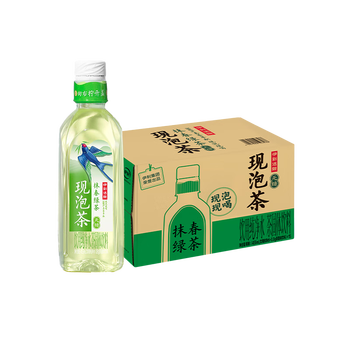 伊利伊刻活泉新鲜现泡抹春绿茶饮料 0糖0卡 455ml*15瓶/整箱 健身必备