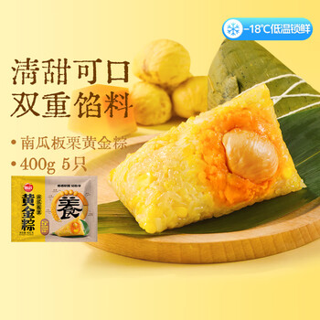 思念南瓜板栗黄金粽400g5只速冻锁鲜粽 粗粮端午早餐食材