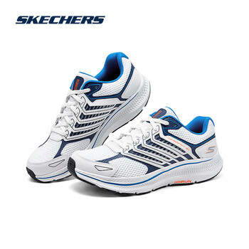 斯凯奇(Skechers)暮光鞋丨2025新品运动跑鞋男款高回弹轻质吸震绑带休闲鞋跑步鞋 白色/多彩色/WMLT 42