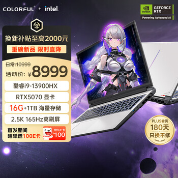 七彩虹（Colorful）隐星P16 Pro 13代酷睿i9 16英寸游戏笔记本电脑(i9-13900HX 16G 1T RTX5070 165Hz）