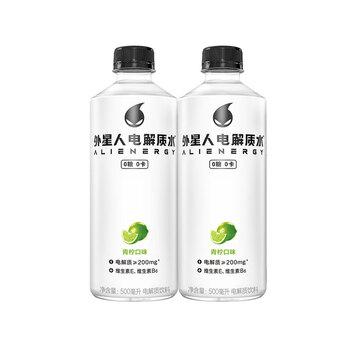 外星人电解质水500ml*12瓶15瓶装荔枝味含维生素饮料0糖0卡多口味混合装 500ml*2瓶【青柠口味】