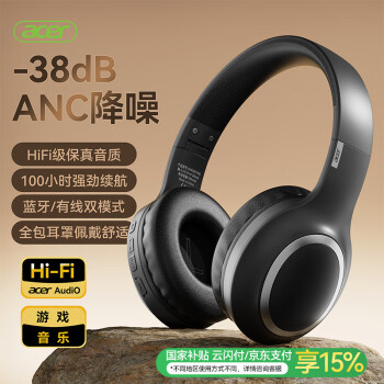 PLUS会员：宏碁 OHR300PRO头戴式蓝牙耳机ANC降噪耳麦