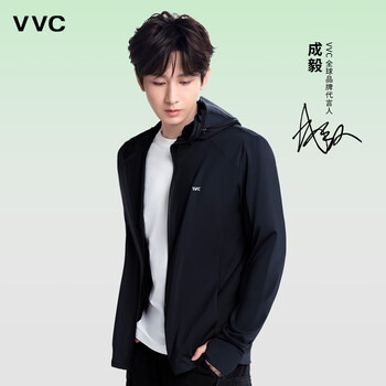 VVC成毅同款防晒衣男女502UV防晒服凉感透气冰丝皮肤衣外套 时尚黑 L (160-170/60KG-75KG)