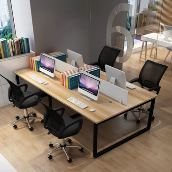 职员办公桌简约现代桌椅组合电脑四人位4屏风工作6工位办公室家具