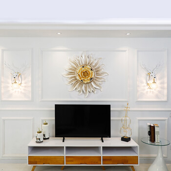 墙面装饰挂件欧式墙饰沙发背景墙上壁挂饰创意玄关太阳花立体壁饰墙上