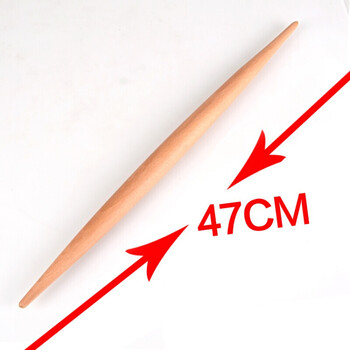 加粗家用饺子皮杆面棍大小号烘焙压面棒无漆抖音 两头尖 长47cm直径2