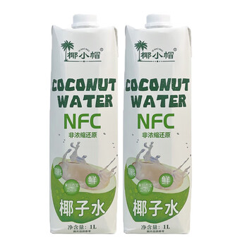 移动端、京东百亿补贴：椰小帽 NFC100%纯椰汁1L*2瓶