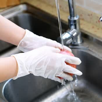 乳胶手套白色丁腈光里防水防油杀鱼防刺洗碗洗衣橡胶劳保手套 8.