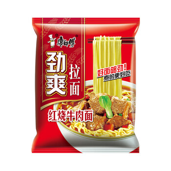 康师傅劲爽方便面拉面 93g*3袋【红烧牛肉味】