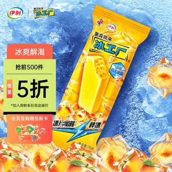 伊利冰工厂 冰片蜜桃棒冰70克*6支