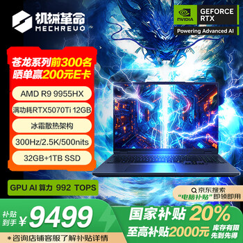 机械革命苍龙16X Pro(R9 9955HX RTX5070Ti 32GB 1TB)