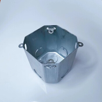 金属开关盒镀锌钢制拉伸外耳盒暗装预埋盒穿筋盒 86八角盒外耳h80*0