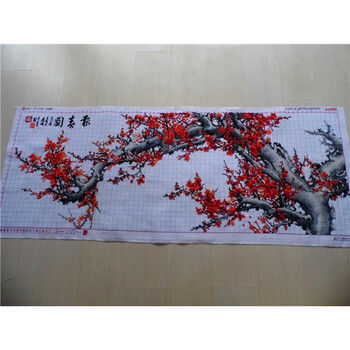 爱络手工十字绣成品报春图红梅报春梅花版新款客厅风景画绣好 170*67