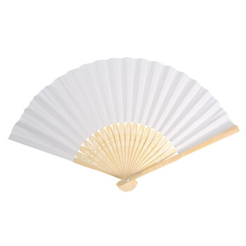 儿童diy扇子绘画纸扇 幼儿园手工绘画美劳材料 白色 7寸折扇