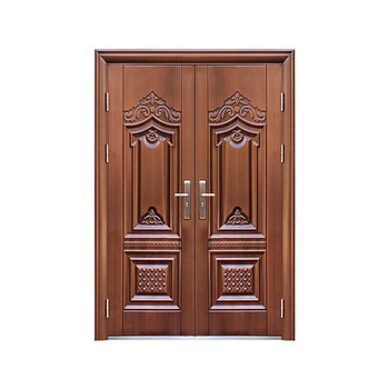 防盗门子母门双开安全门进户门庭院别墅大门防晒仿铜钢质门入户门 双