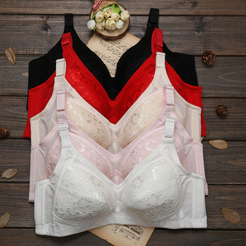 买1送1大码文胸性感大胸显小罩杯内衣薄款聚拢妈妈胸罩 白色 80c