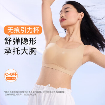 奶糖派无痕引力杯大胸软支撑舒适隐形透气舒爽内衣文胸女送女友 中性肤 【舒适无束缚】 M 01(75B-E,80B-D)