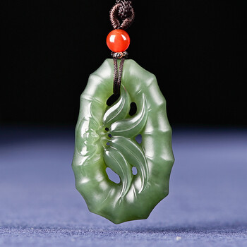 源庆周和田玉吊坠新疆天然和田玉吊坠竹节玉佩节节高升玉挂件男女款