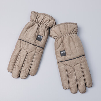 男士保暖手套冬季羽绒棉加绒加厚触摸屏户外骑行防风防寒分指男冬