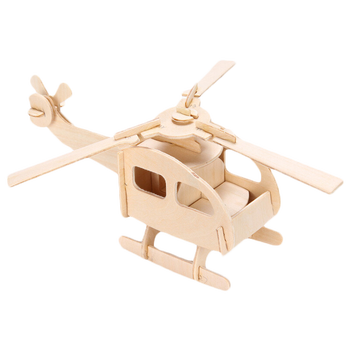 木头拼图 早教木质3d立体拼图飞机车模型diy手工拼装男女儿童玩具 拓