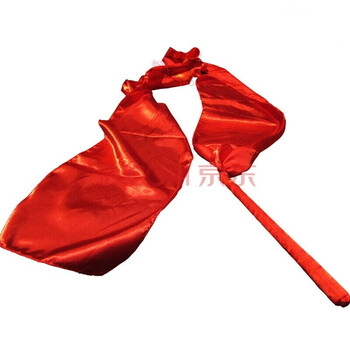 手柄绸带红绸舞飞天舞带棒绸布民族广场秧歌舞表演道具节日礼物 1米长