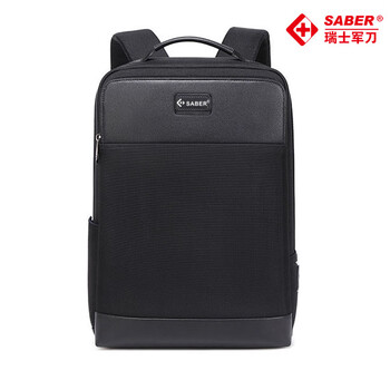 SABER瑞士军刀包新款SA2519正品男士跨境商务通勤USB充电大容量电脑包 黑色