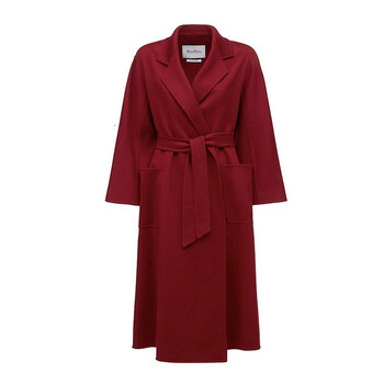 麦丝玛拉maxmara奢侈品女士labbro系带长款羊绒大衣10110121 红色 38