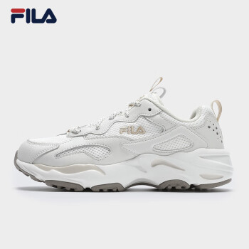 FILA 斐乐官方女鞋TRACER复古运动鞋2024夏新款猎空鞋休闲跑步鞋 雪白/雾霾灰-SV 36