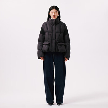 千仞岗秋冬季短款羽绒服女士立领外套百搭休闲复古潮流时尚保暖防寒服 魔力黑 XS (155)