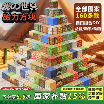 布鲁奇我的世界磁力方块儿童玩具1-3-6岁磁力积木大颗粒六一儿童节礼物