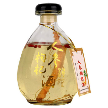 人参枸杞酒52度500ml药酒补酒养生酒纯粮酒水 一瓶装 人参枸杞酒