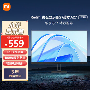 国家补贴：红米 P27FBA-RA 27英寸 IPS 显示器（1920×1080、100Hz、99%sRGB、HDR10）