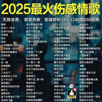伤感情歌曲网络流行音乐汽车载u盘情歌对唱车用优盘usb高清视频歌