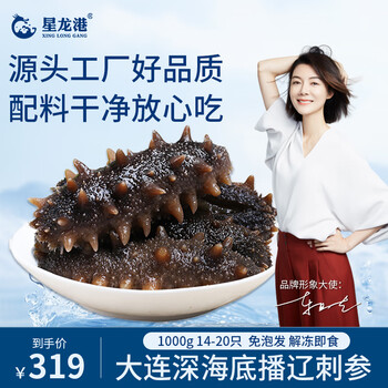 星龙港大连即食海参 冷冻辽刺参 净含量2斤(14-20只) 免泡发 源头直发