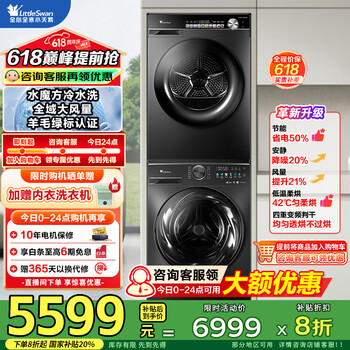 小天鹅 小乌梅2.0系列TG100M18T+TH100VH81MAX 热泵式洗烘套装 10KG