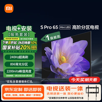 小米(MI)电视S Pro 65英寸 包安装版(固定挂架送装一体) MiniLED2200nits144Hz一级能效家电国家补贴