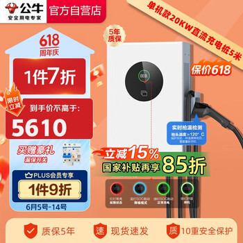 公牛新能源汽车直流充电桩380V适配于特斯拉小鹏比亚迪极氪蔚来等 20KW直流充电桩