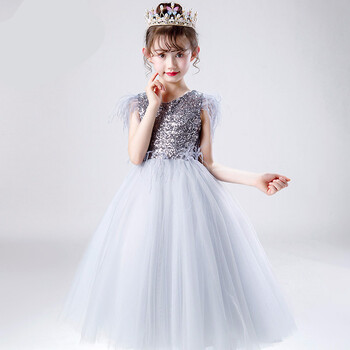 儿童模特走秀服装女燕尾服女儿童礼服公主裙女童蓬蓬纱主持人儿童晚