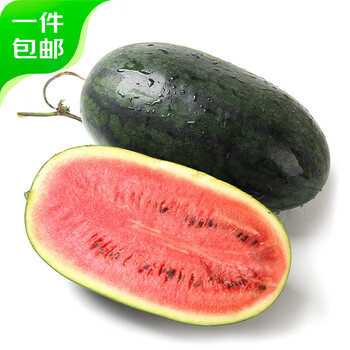 京鲜生 黑美人西瓜 1粒装 净重7-8斤 新鲜水果 源头直发包邮t