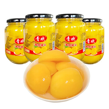 青欢 黄桃罐头 510克*4罐